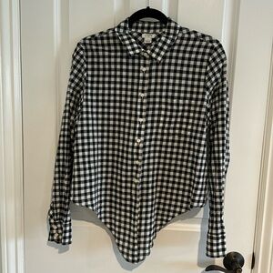 J Crew black checked tie shirt